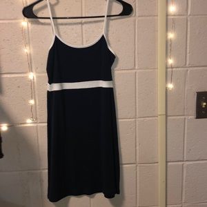 Blue and white dress